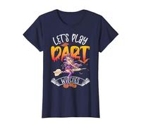 Halloween Witch Dart Player, Juguemos a los Dardos de Las Camiseta, Mujer, Azul Marino, 3XL