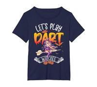 Halloween Witch Dart Player, Juguemos a los Dardos de Las Camiseta, Mujer Tallas Grandes, Azul Marino, 3XL Grande