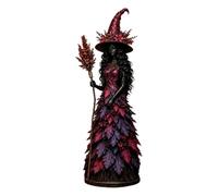 Halloween Witch Figurine with Leaves Gown, Resin Autumn Table Centerpiece