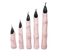 Halloween Witch Finger Candles - Gothic Horror Hand Candle, Creepy Witch Thumb Candlee With Black Nails | Palm Wax Light For Haunted House, Spooky Party And Halloween Horror Decor Prop