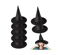 Halloween Witch Hat,10pcs Black Pointed Witches Hat Hanging Halloween Decorations,Magic Wizard Hats Masquerade Cosplay Party Hat Costume Accessory for