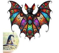 Halloween Witch Hat Design Hanging Ornament, Charming Moonlight Witch Acrylic Stained Glass Window Hanging, Witchs Hat Shaped Hangings Pendant for Homes,Rooms,Party