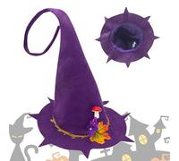 Halloween Witch Hat - Halloween Costume Witches Hats | Felt Witch Halloween Hat Costume | Women Halloween Felt Wool Black Witch Accessory | Wide Brim Felt Knitted Spire Cap For Halloween, Christmas