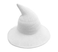 Halloween Witch Hat - Women's Knitted Pointed Cosplay Hat with Soft Stretch Fabric, Breathable Party Accessory | Witch Headwear For Men Ladies Adults Dress Up Masquerade Haunted House Holiday Costume