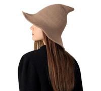 Halloween Witch Hat - Women's Knitted Pointed Cosplay Hat with Soft Stretch Fabric, Breathable Party Accessory | Witch Headwear For Men Ladies Adults Dress Up Masquerade Haunted House Holiday Costume