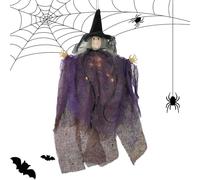 Halloween Witch Ornaments, Light-Up Spooky - Colgante de decoración para el árbol (Glowing Halloween Hanging Ornament Creepy Haunted House Prop Indoor Outdoor Party Wall Porch Garden Living Room