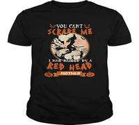 Halloween Witch Scare me I Was Raised by a Redhead Mother Shirt, Unisex Hoodie, Sweatshirt for Mens Womens Ladies Kids T-Shirt Black XL