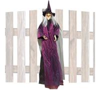 Halloween Witch - Sonido Volante Activado, Vocalization Witch Crea Una Escena Obsesionante Spooky Halloween | Creepy Talking Witchh Para Yarda, Cerca, Barandilla, Decoración Del Hogar Embrujada De