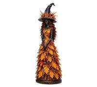 Halloween Witch Statue Autumn Tiered Tray Figurine Tabletop Home Decor