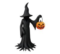 Halloween Witch Statue | Goth Witch Holding Pumpkin Statue - Desktop Ornament Dark Fantasy Spooky Festival Collectible Decoration For Bedroom Living Room Kitchen Cosplay Carnival