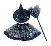 Halloween Witch Tutu Dress - Layered Mesh Costume Party Dress Up Outfit