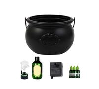 Halloween Witches Cauldron with Floating Potion Bottles Black Witch Jar Cauldron Pot Spooky Cauldron Bowl for Holiday Haunted