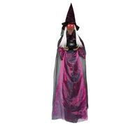 Halloween Witches Outdoor - Screaming Eyes Light Up Decor | 70.87 pulgadas Hanging Prop | Glowing Eye Novelty Design Wall Gate Door Tree Theme, Porch Lawn Yard Horror Accent, Cauldron Holding Witch