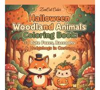 Halloween Woodland Animals Coloring Book: 30 Cute Foxes, Raccoons & Hedgehogs in Costume: Kawaii Forest Friends Trick-or-Treating for a Cozy Autumn Halloween | Kids & Adults | 8.5x8.5"