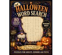 Halloween Word Search Book For Adults Large Print: 80 Spooky Halloween Themed Word Find Puzzles For Seniors & Teens, Cozy Autumn Season Activity Book ... Levels, Motivational Quotes & Solutions