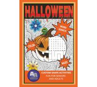 Halloween Word Search Puzzle Book for Adults: Easy to read print 6x9 activities like custom shape word search, coloring and bonus mazes, ideal for ... 126 pages with 60+ challenging activities
