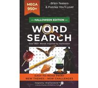 Halloween Word Search Puzzles Book: Easy-To-Read Print, Spooky Halloween Words, 50+ Puzzles about Witches, Pumpkins, Haunted Houses & More, Passing ... Sharp, Fulfilled & Holiday Gift for All Ages.