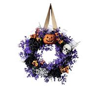 Halloween Wreath | 13.8 Inch Artificial Horror Skull Pumpkin Garland | Haun
