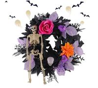Halloween Wreath 45cm Scary Skeleton - Decoration Front Door Wreath for