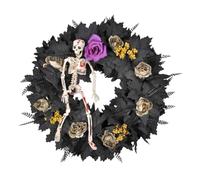 Halloween Wreath - 50cm Faux Skull Door Decor | Haunted House Ornament