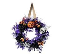 Halloween Wreath, Artificial Skull Pumpkin Garland, Haunted House Wall