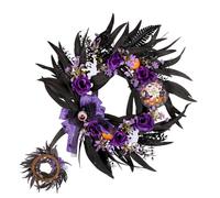 Halloween Wreath - Halloween Wreaths For Front Door, Spooky Halloweenn Decoration Wreath, Gothic Wreaths Decor, Holiday Decorations For Porch Entrance Outdoor Window Party Wall Indoor Display