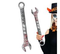 Halloween Wrench, Bloody Simulation Prop Wrench, Realistic Horror Party Decor Accessory, Lightweight Cosplay Tool for Role-Play, Bar, Gatherings, Haunted Events, Multicolor