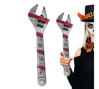 Halloween Wrench, Bloody Simulation Prop Wrench, Realistic Horror Party Decor Accessory, Lightweight Cosplay Tool for Role-Play, Bar, Gatherings, Haunted Events, Multicolor