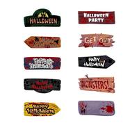 Halloween Yard Signs - Paper Decor | 10 Piece Directional Props