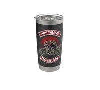 HALLOWEEN ZOMBIE HALLOWEEN ZOMBIES LUCHA MOTOCICLETA MUERTA Vaso térmico de acero inoxidable de doble pared