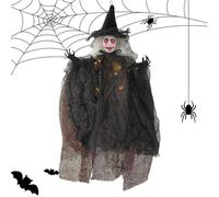 Halloweens Witch Ornaments, Light Up Spooky Witch, 12.6in Creepy Haunted Decoration, Glowing Pendant Design, Eye Catching Tree Prop for Indoor Wall, Outdoor Yard, Living Room Decor