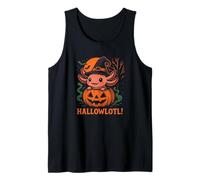 Hallowlotl Cute Axolotl Halloween Pumpkin Witch Camiseta sin Mangas