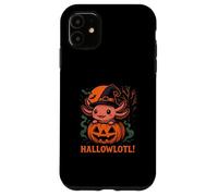 Hallowlotl Cute Axolotl Halloween Pumpkin Witch Carcasa para iPhone 11