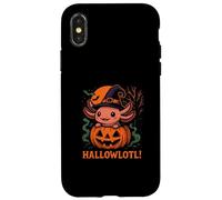 Hallowlotl Cute Axolotl Halloween Pumpkin Witch Carcasa para iPhone X/XS