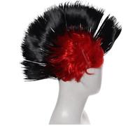Hallowmas Masquerade Punk Mohican hairstyle Cockscomb Hair Wig BK Pelucas Frontal (Black, One Size)