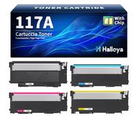 Halloya 117A Toner Compatible HP 117A W2070A Cartucho Tóner para HP Color Laser MFP 178nwg 179fwg 179fnw 178nw 150nw 150w 178 179 W2070A W2071A W2072A W2073A (4 Unidades)