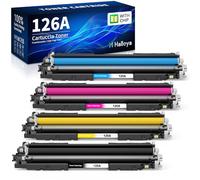 Halloya 126A CE310A Cartuchos de Toner Compatibles con HP 126A CE310A CE311A CE312A CE313A LaserJet Pro 100 Color MFP M175A M175A M175NW CP1020 CP1025 CP1025NW M176n M177fw M275 (Pack 4)