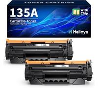 Halloya 135A W1350A Tóner de Repuesto para HP 135A W1350A 135X W1350X LaserJet MFP M234dw M234sdw M234sdn M234dwn M209dw M209dwn M234 M209 (con Chip,2 Negro)