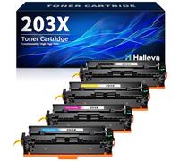 Halloya 203X Compatible Cartucho de Toner para HP 203X 203A CF540X CF540A CF541X CF542X CF543X para HP Color LaserJet Pro MFP M281fdw M281fdn M254nw M254dw m280nw m281cdw M254dn (4-Pack)