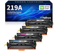 Halloya 219A W2190A Tóner (con Chip) Compatible para Color Laserjet Pro MFP 3302FDW 3302FDWG 3302SDW 3302SDWG 3302FDN 3302FDNG Color Laserjet Pro 3202DN 3202DW Negro/Cian/Amarillo/Magenta(4-Pack)