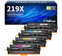 Halloya 219X 219A MFP 3302FDWG Toner (con Chip) Compatible para HP 219X 219A for Color LaserJet Pro MFP 3302FDWG 3302FDNG 3302SDWG 3302FDW 3302SDW 3302FDN 3202DN (4 Pack)