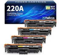 Halloya 220A con Chip Compatible con HP 220A Toner 220X para HP Color Laserjet Pro MFP 4302dw 4302fdw 4202dw 4202dn 4302fdn W2200A W2201A W2202A W2203A 4-per Negro Cian Amarillo Magenta