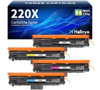 Halloya 220X con Chip Compatible con HP 220X Toner 220A para HP Color LaserJet Pro MFP 4302dw 4302fdw 4202dw 4202dn 4302fdn W2200A W2201A W2202A W2203A 4-per Negro Cian Amarillo Magenta