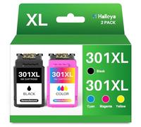 Halloya 301XL Cartuchos de Tinta Negra y de Color 301XL para HP 301 XL Compatible para HP Envy 4500 5530 5534 DeskJet 2540 2543 2544 1000 1050 1510 3050 OfficeJet 2620 26222 4630