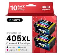 Halloya 405XL Multipack Compatible para Epson 405 XL Cartuchos de Impresora para Workforce Pro WF-3820 WF-3825 WF-4820 WF-4825 WF-4830 WF-7830 WF-7835 WF-7840 (paquete de 10)