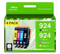Halloya 924 Cartuchos 924XL con Chip Compatibles para HP 924 EvoMore 924E 924XL para HP OfficeJet Pro 8120 8122 8123 8125 8128 8130 8132 8133 8134 8135 Cartuchos (4-per)