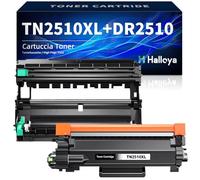 Halloya DR2510 Tambor TN2510XL Tóner Compatible con Brother TN-2510XL TN2510 DR 2510 para Impresora HL-L2400DW HL-L2445DW MFC-L2800DW DCP-L2620DW DCP-L2660DW(2 Negro,DR2510+TN2510XL)