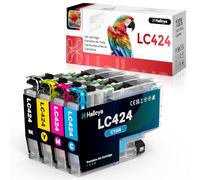 Halloya LC424 Paquete de valor de cartuchos Compatible con cartuchos de impresora Brother LC-424VAL LC-424 Multipack para Brother DCP-J1200W DCP-J1200WE (4 Pack)