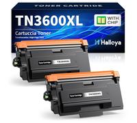 Halloya TN3600XL Toner Compatible para Brother Cartucho de tóner TN3600XL TN3600-XL TN3600 para HL-L6210DW HL-L5210DW DCP-L5510DW HL-L5210DN HL-L6410DN MFC-L6710DW MFC-L5710DN MFC-L5710DW (2 Negro)