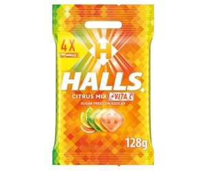 Halls Cítricos Mix Caramelos Duros Sabor Cítrico, 4 x 32g